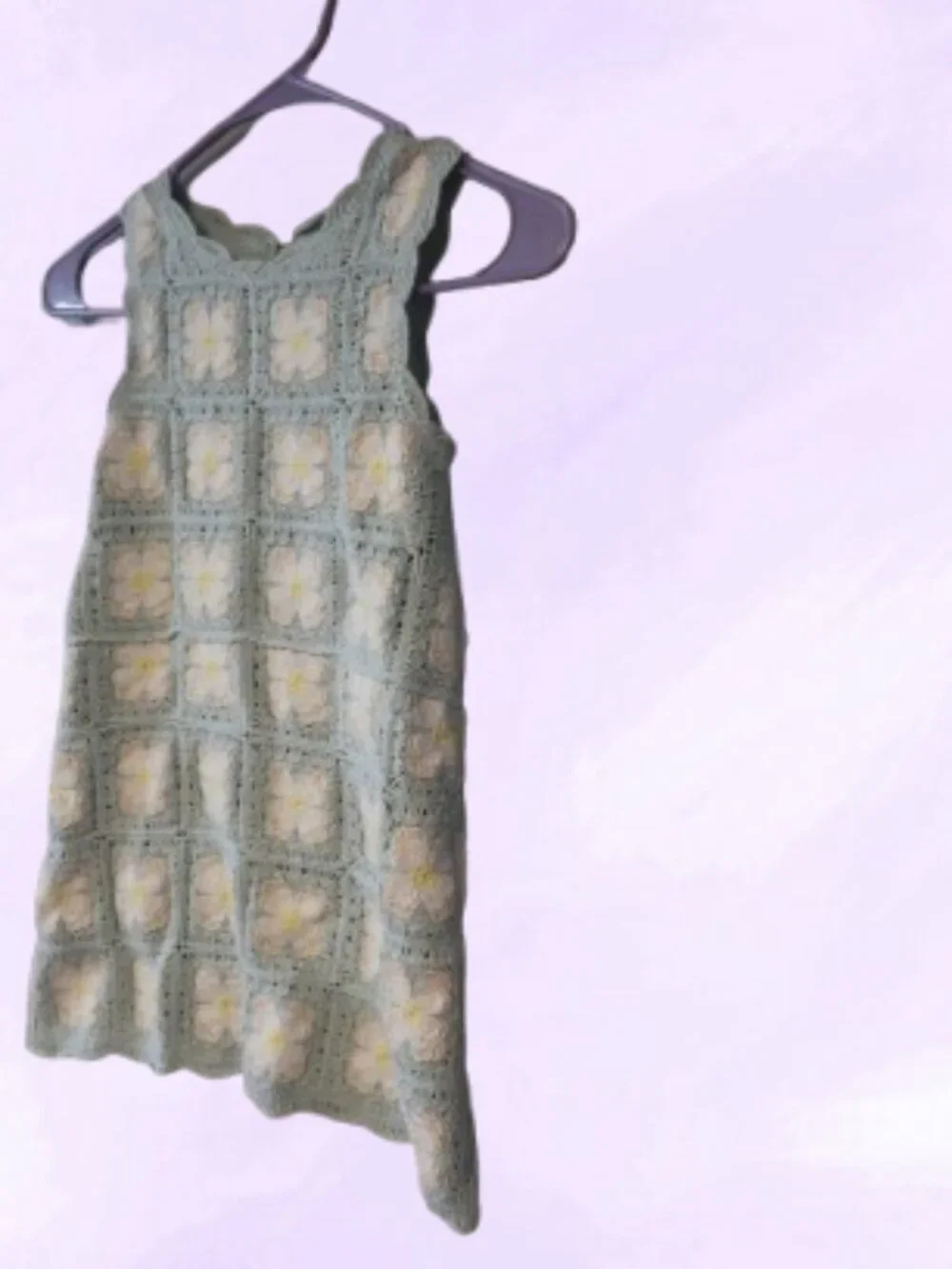Haute Hippie floral crochet sleeveless summer dress in blue, beige, white floral